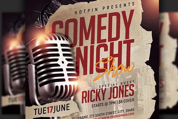 Sample Comedy Show Flyer Templates – Free & Premium PSD, AI, Word, Doc, InDesign, Vector, EPS, PNG, Formats Download